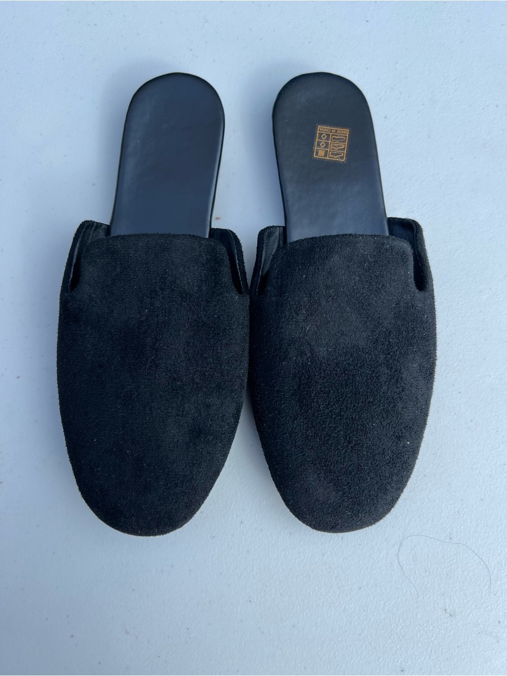 SHEIN Black Suede Slide Sandals
